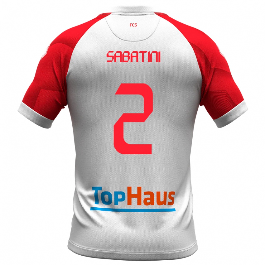 גברים Carlo Sabatini #2 לבן אדום ג'רזי ביתית 2025/26 חולצה קצרה