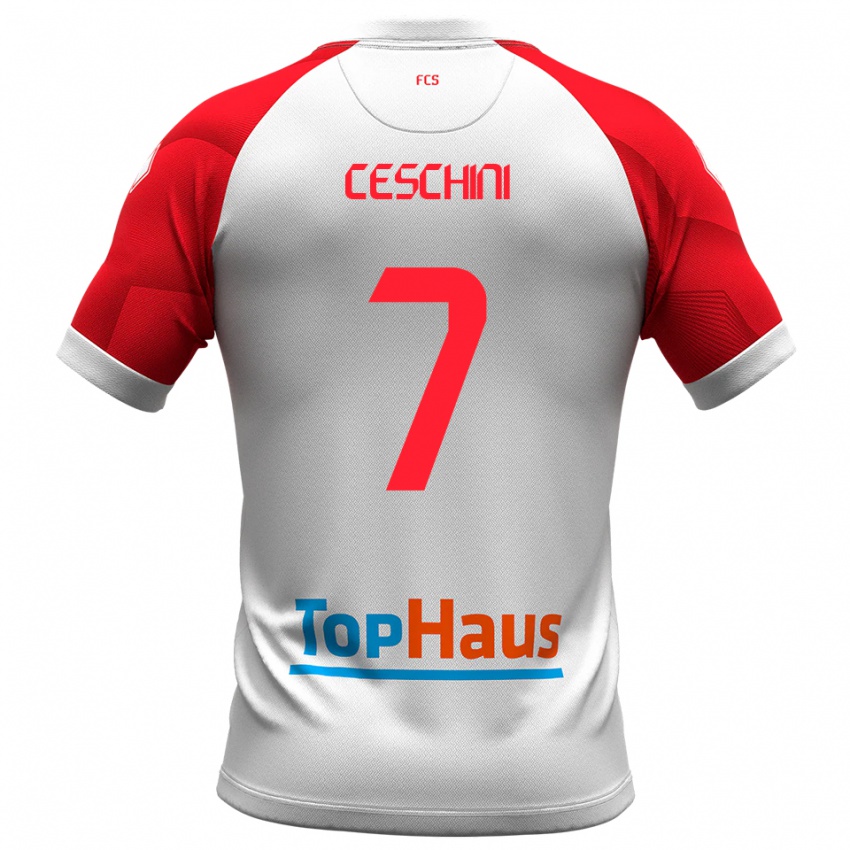 גברים ניקולו קסצ'יני #7 לבן אדום ג'רזי ביתית 2025/26 חולצה קצרה