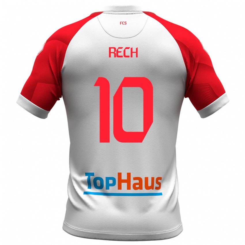 גברים Francesco Rech #10 לבן אדום ג'רזי ביתית 2025/26 חולצה קצרה