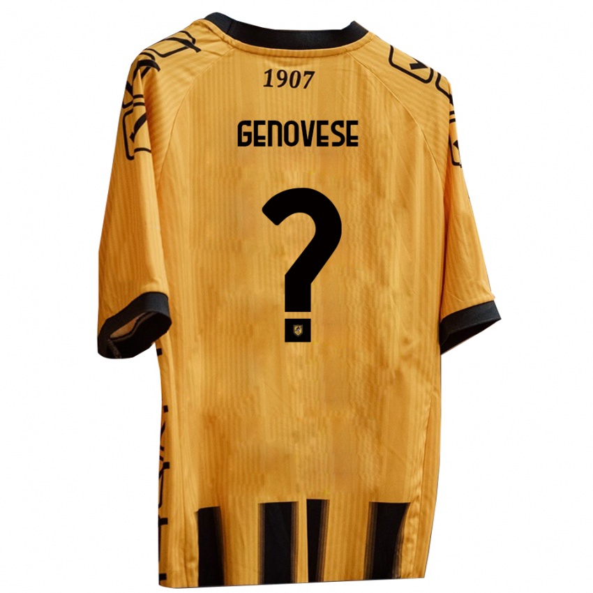 גברים Mattia Genovese #0 צהוב שחור ג'רזי ביתית 2025/26 חולצה קצרה