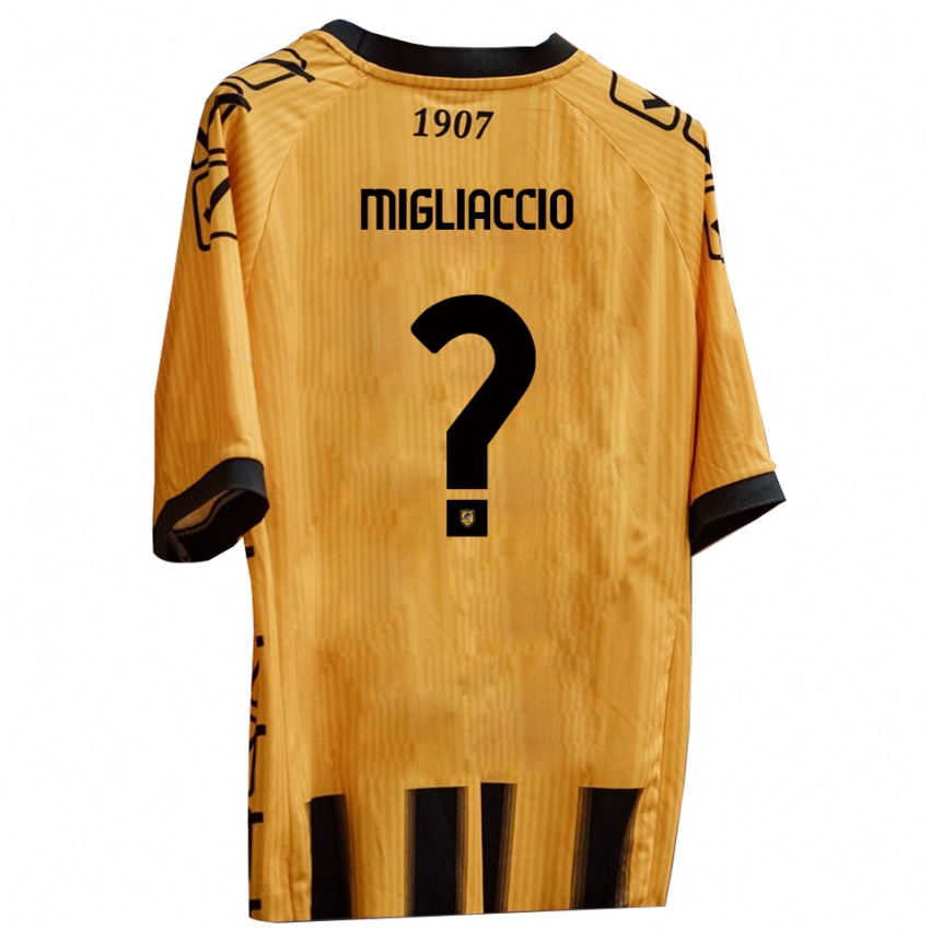 גברים Massimo Migliaccio #0 צהוב שחור ג'רזי ביתית 2025/26 חולצה קצרה