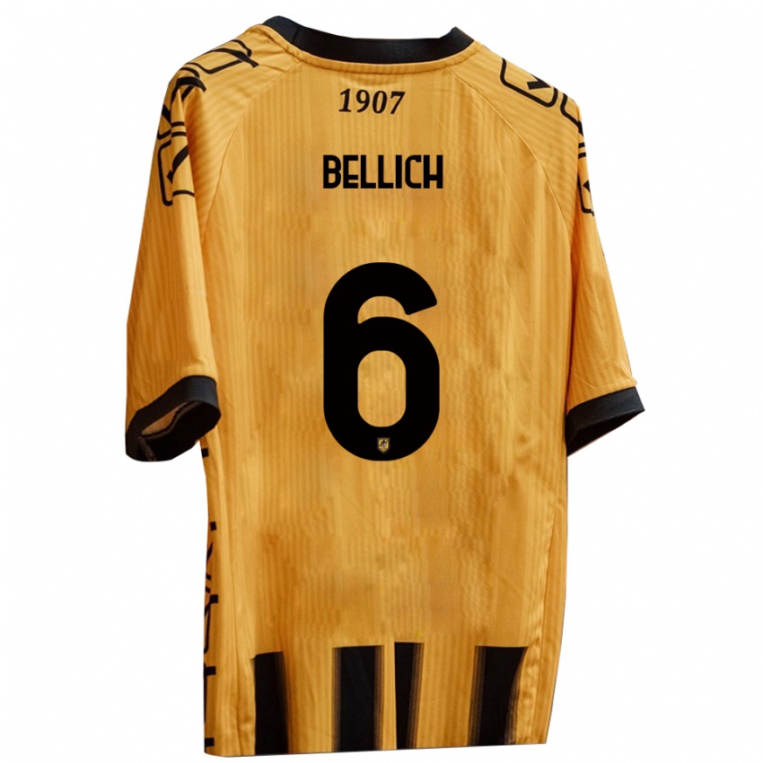 גברים מרקו בליץ' #6 צהוב שחור ג'רזי ביתית 2025/26 חולצה קצרה