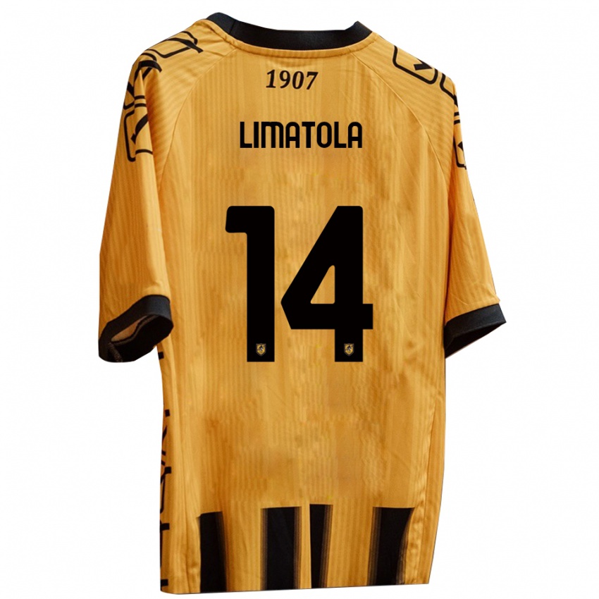 גברים Luigi Limatola #14 צהוב שחור ג'רזי ביתית 2025/26 חולצה קצרה