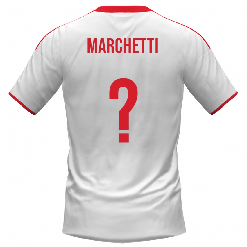 גברים Francesco Marchetti #0 לבן אדום ג'רזי ביתית 2025/26 חולצה קצרה