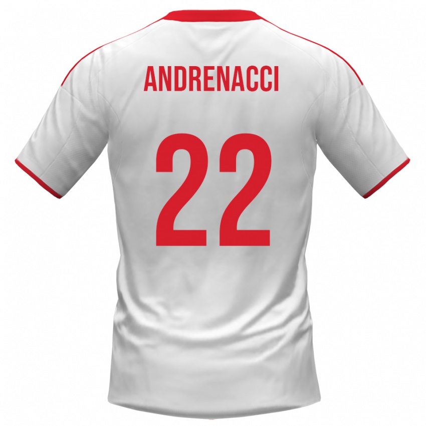 גברים לורנצו אנדרנצ'י #22 לבן אדום ג'רזי ביתית 2025/26 חולצה קצרה