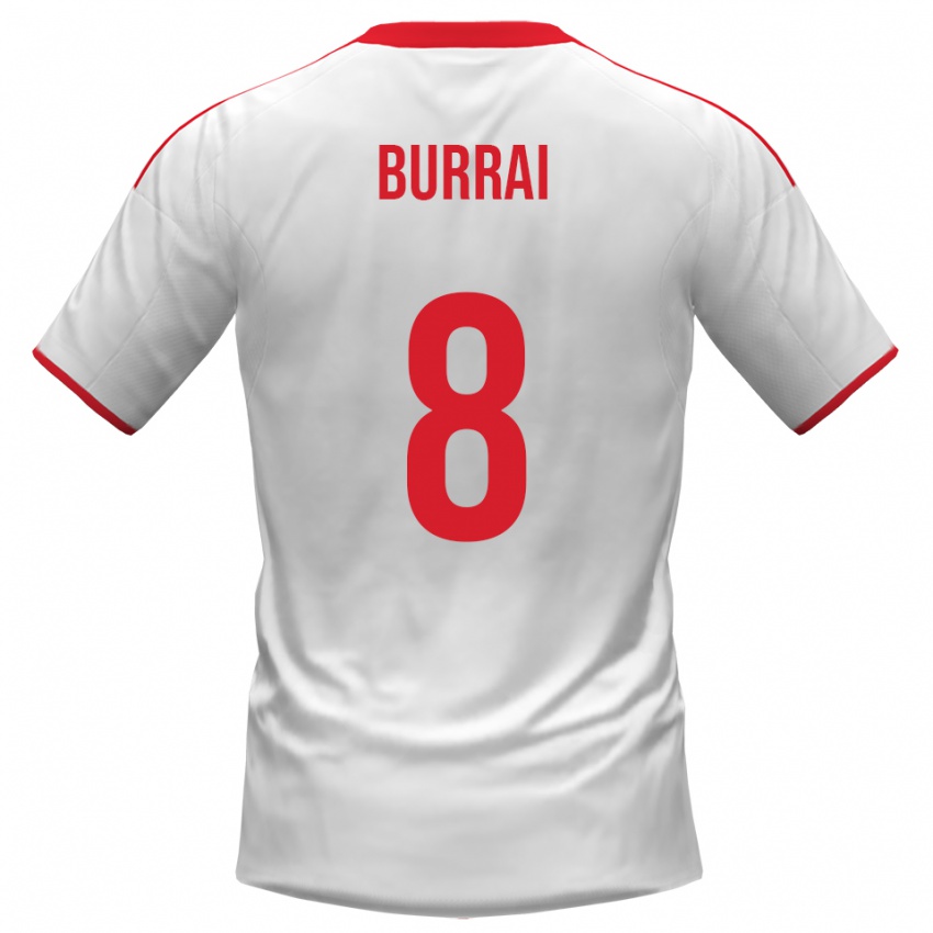 גברים Salvatore Burrai #8 לבן אדום ג'רזי ביתית 2025/26 חולצה קצרה