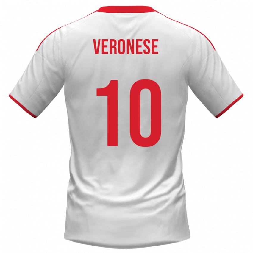 גברים Filippo Veronese #10 לבן אדום ג'רזי ביתית 2025/26 חולצה קצרה