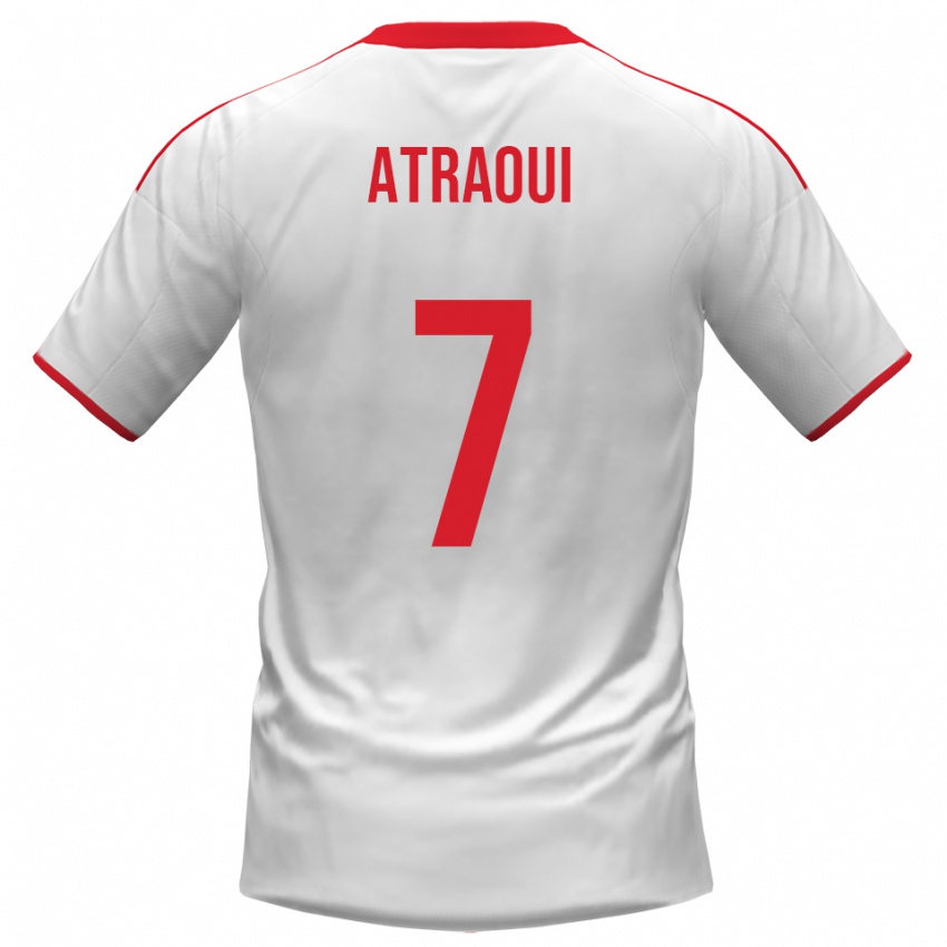 גברים Adam Atraoui #7 לבן אדום ג'רזי ביתית 2025/26 חולצה קצרה