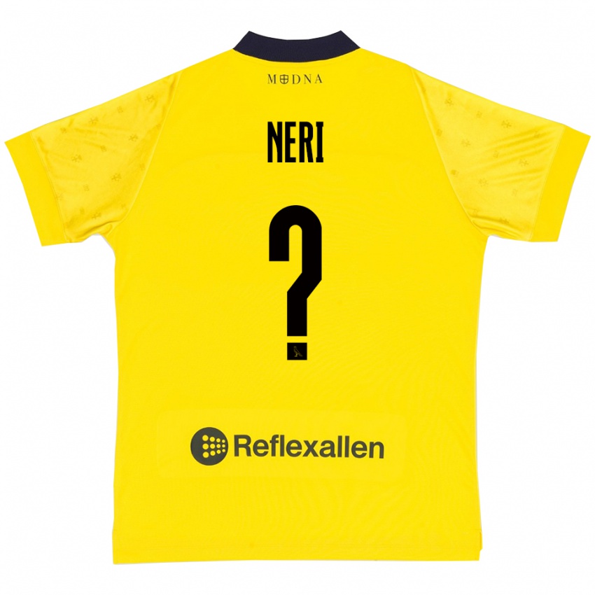 גברים Jacopo Neri #0 צהוב כחול נייבי ג'רזי ביתית 2025/26 חולצה קצרה