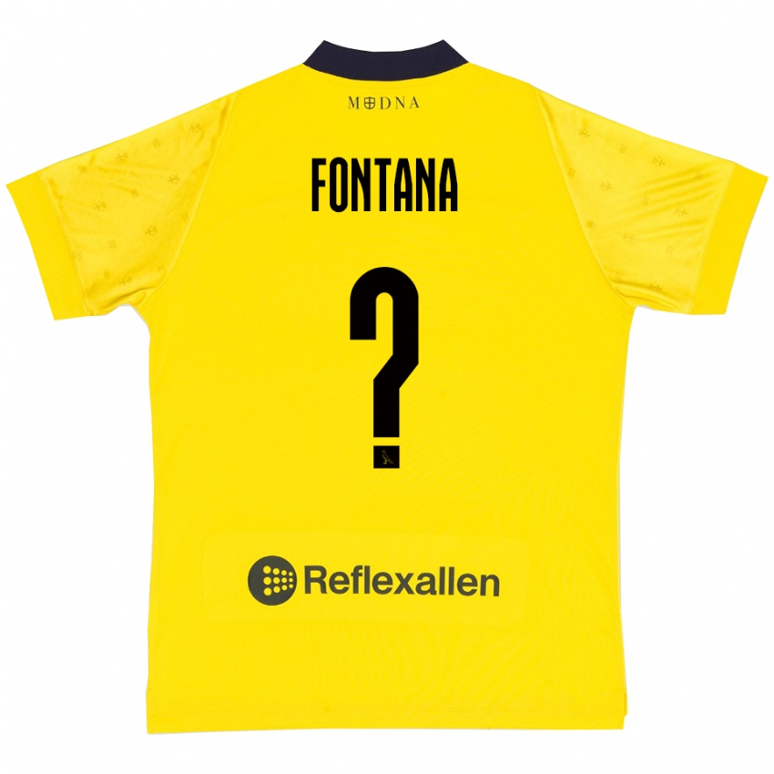 גברים Brando Fontana #0 צהוב כחול נייבי ג'רזי ביתית 2025/26 חולצה קצרה