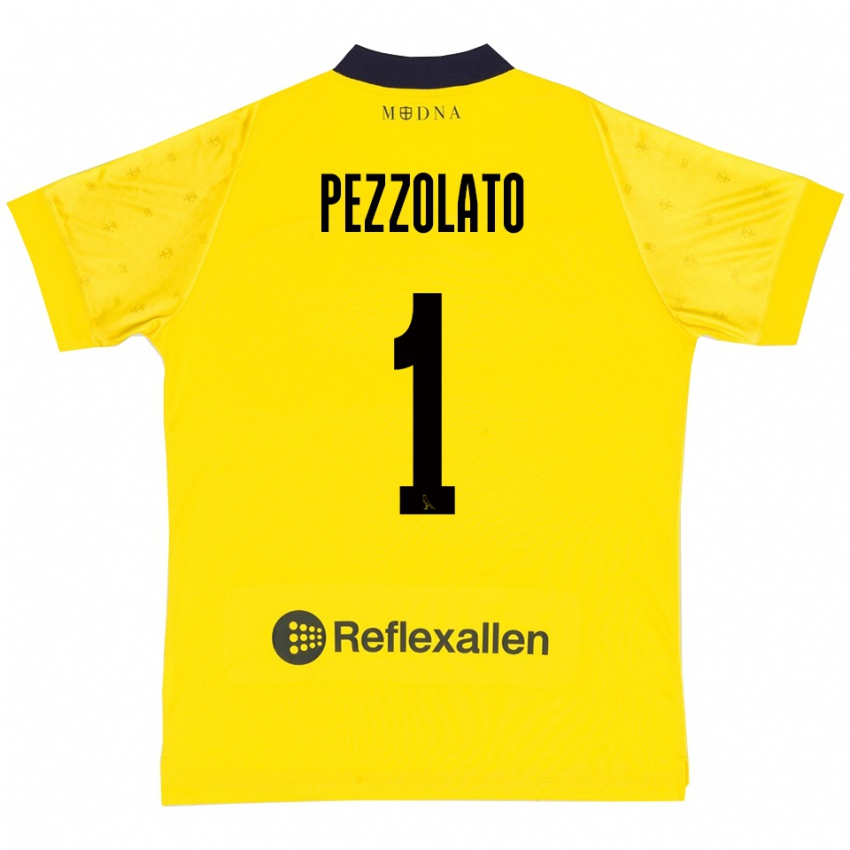 גברים Michele Pezzolato #1 צהוב כחול נייבי ג'רזי ביתית 2025/26 חולצה קצרה