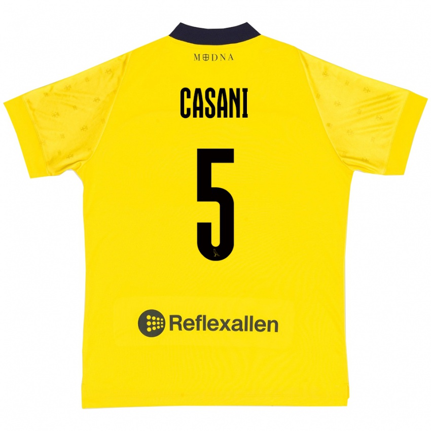 גברים Iacopo Casani #5 צהוב כחול נייבי ג'רזי ביתית 2025/26 חולצה קצרה