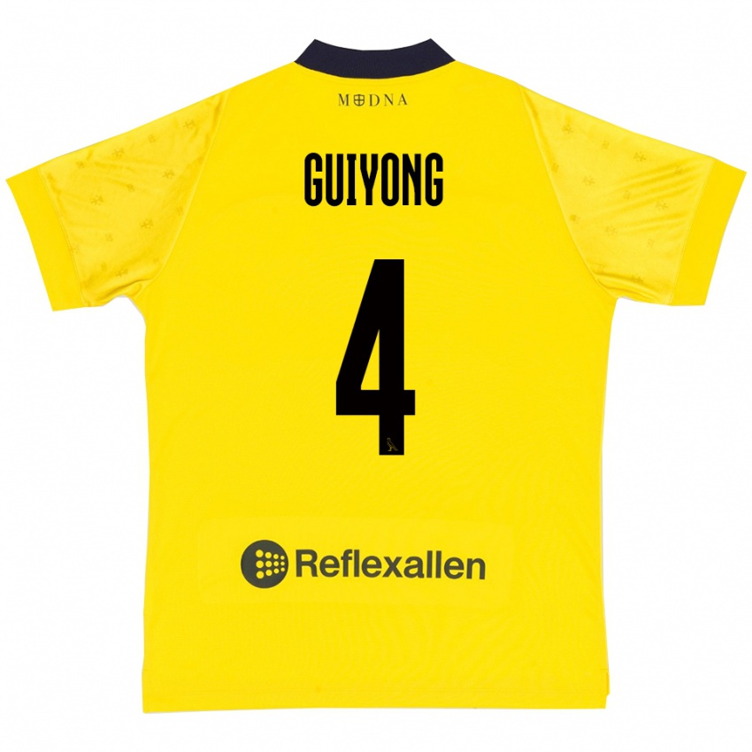 גברים Franck Guiyong #4 צהוב כחול נייבי ג'רזי ביתית 2025/26 חולצה קצרה