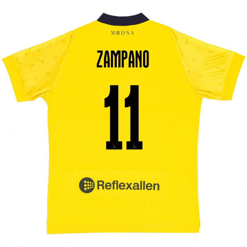 גברים פרנצ'סקו זמפנו #11 צהוב כחול נייבי ג'רזי ביתית 2025/26 חולצה קצרה