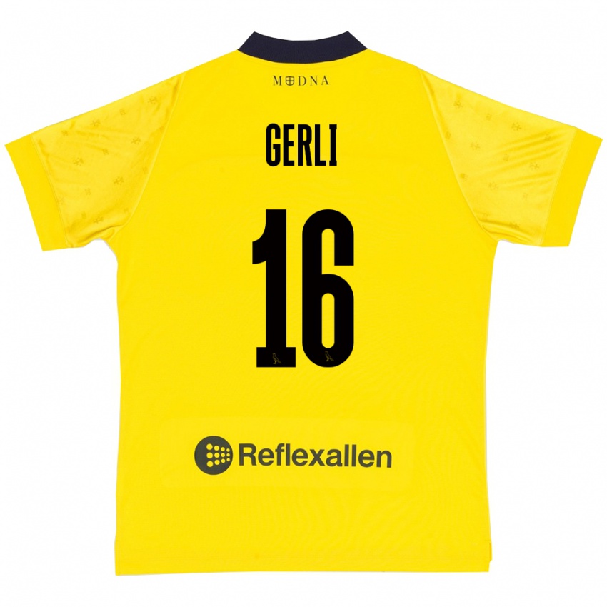 גברים פאביו גרלי #16 צהוב כחול נייבי ג'רזי ביתית 2025/26 חולצה קצרה