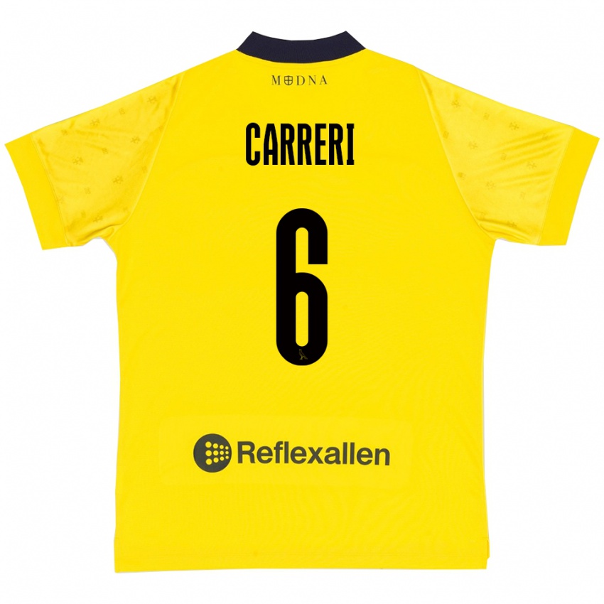 גברים קרלו קאררי #6 צהוב כחול נייבי ג'רזי ביתית 2025/26 חולצה קצרה