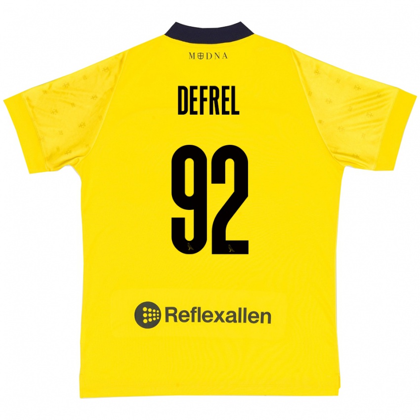 גברים גרגואר דפרל #92 צהוב כחול נייבי ג'רזי ביתית 2025/26 חולצה קצרה