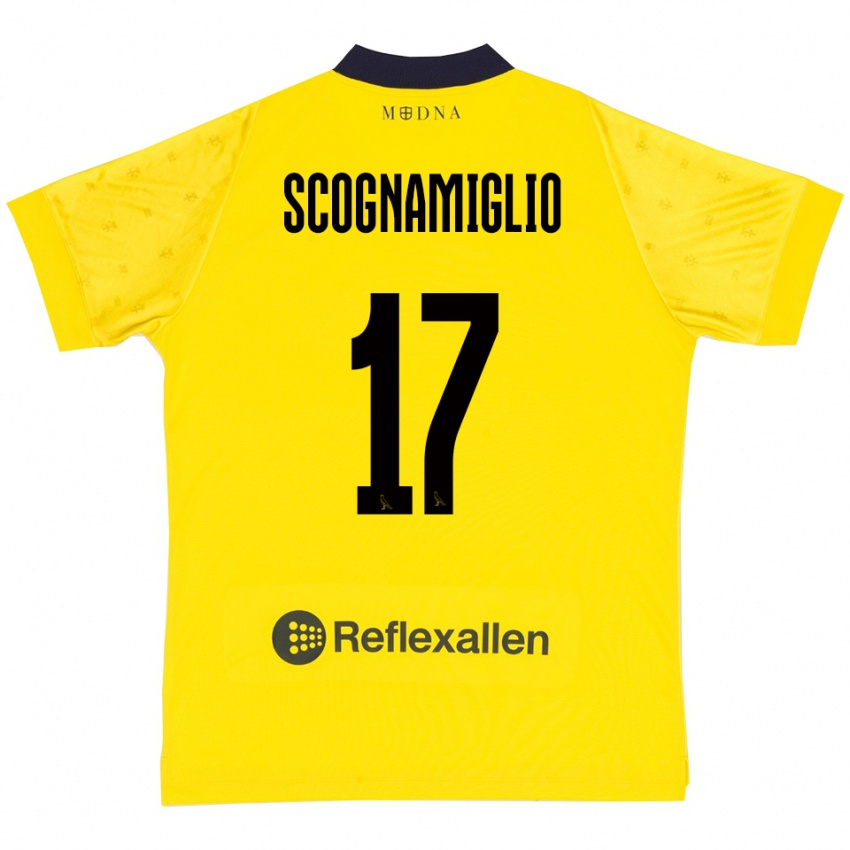 גברים Giuseppe Scognamiglio #17 צהוב כחול נייבי ג'רזי ביתית 2025/26 חולצה קצרה