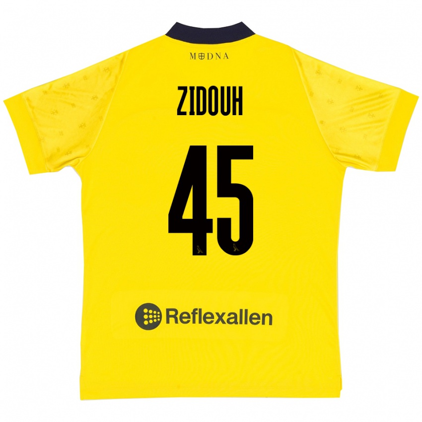 גברים טאהה זידו #45 צהוב כחול נייבי ג'רזי ביתית 2025/26 חולצה קצרה