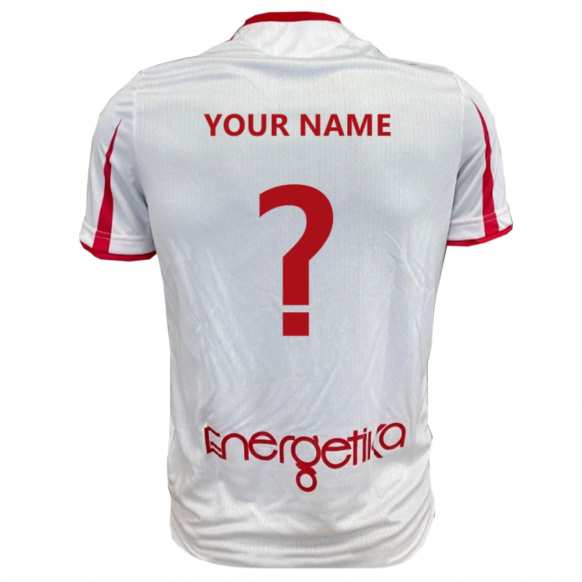 גברים השם שלך #0 לבן אדום ג'רזי ביתית 2025/26 חולצה קצרה