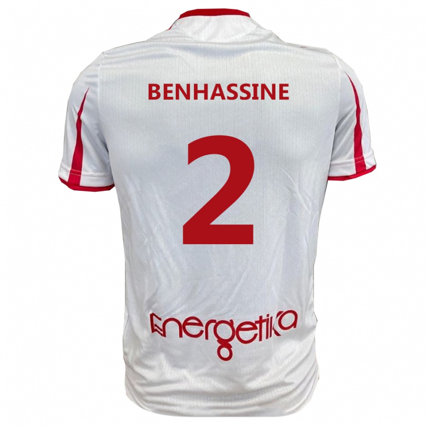 גברים בילל בנהאסין #2 לבן אדום ג'רזי ביתית 2025/26 חולצה קצרה