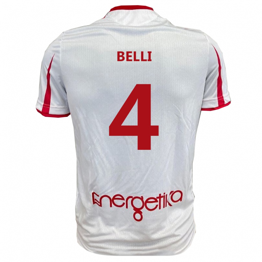 גברים פרנצ'סקו בלי #4 לבן אדום ג'רזי ביתית 2025/26 חולצה קצרה