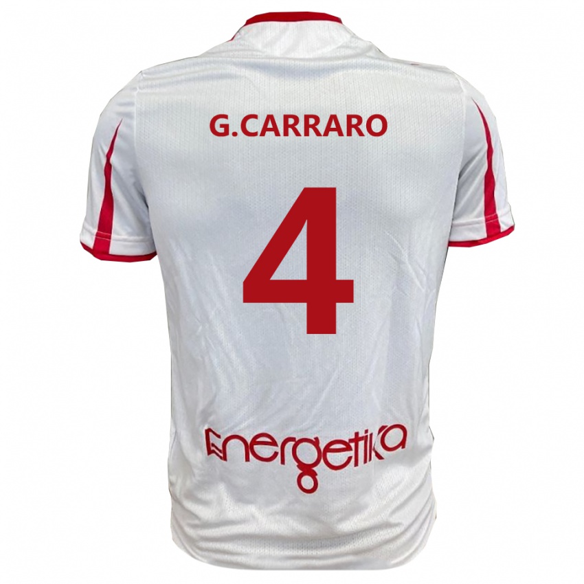 גברים Giulio Carraro #4 לבן אדום ג'רזי ביתית 2025/26 חולצה קצרה