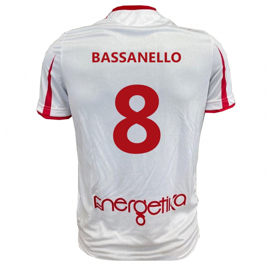 גברים Davide Bassanello #8 לבן אדום ג'רזי ביתית 2025/26 חולצה קצרה