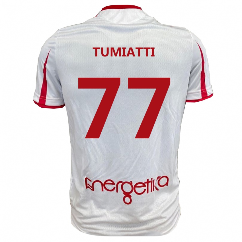 גברים פרנצ׳סקו טומיאטי #77 לבן אדום ג'רזי ביתית 2025/26 חולצה קצרה