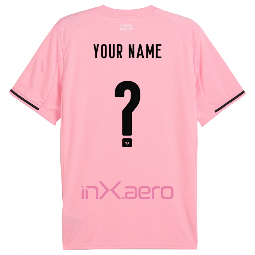 גברים השם שלך #0 ורוד שחור ג'רזי ביתית 2025/26 חולצה קצרה