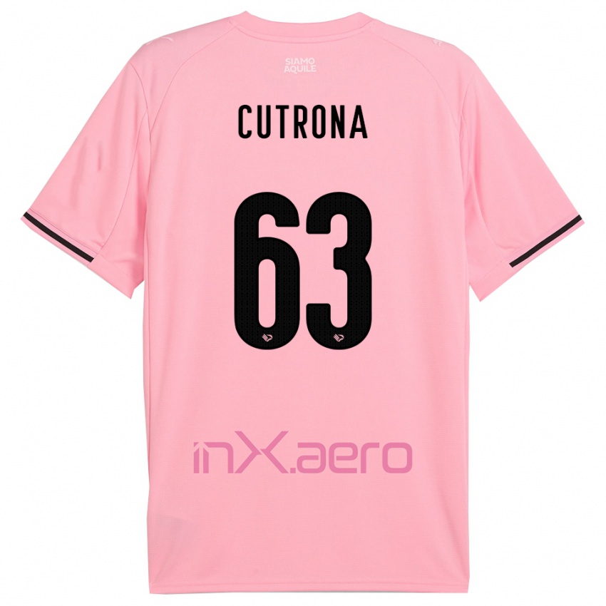 גברים Francesco Cutrona #63 ורוד שחור ג'רזי ביתית 2025/26 חולצה קצרה