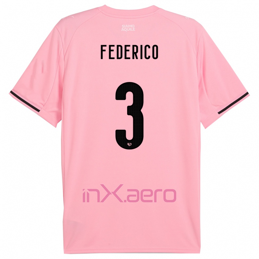 גברים Davide Federico #3 ורוד שחור ג'רזי ביתית 2025/26 חולצה קצרה