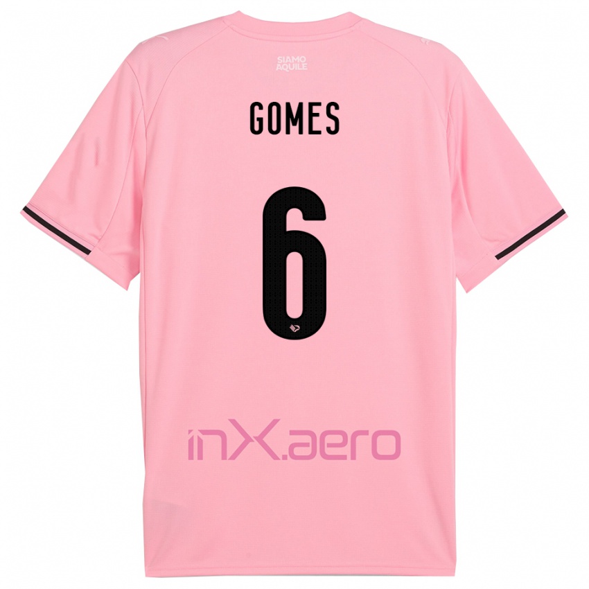 גברים קלאודיו גומס #6 ורוד שחור ג'רזי ביתית 2025/26 חולצה קצרה