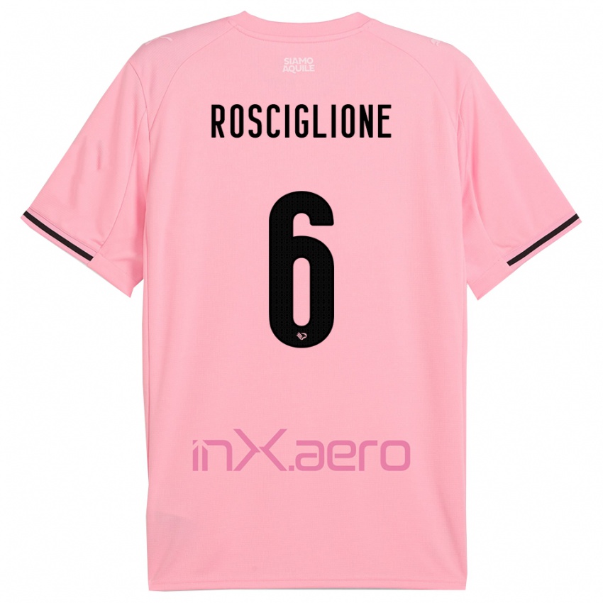 גברים Davide Rosciglione #6 ורוד שחור ג'רזי ביתית 2025/26 חולצה קצרה