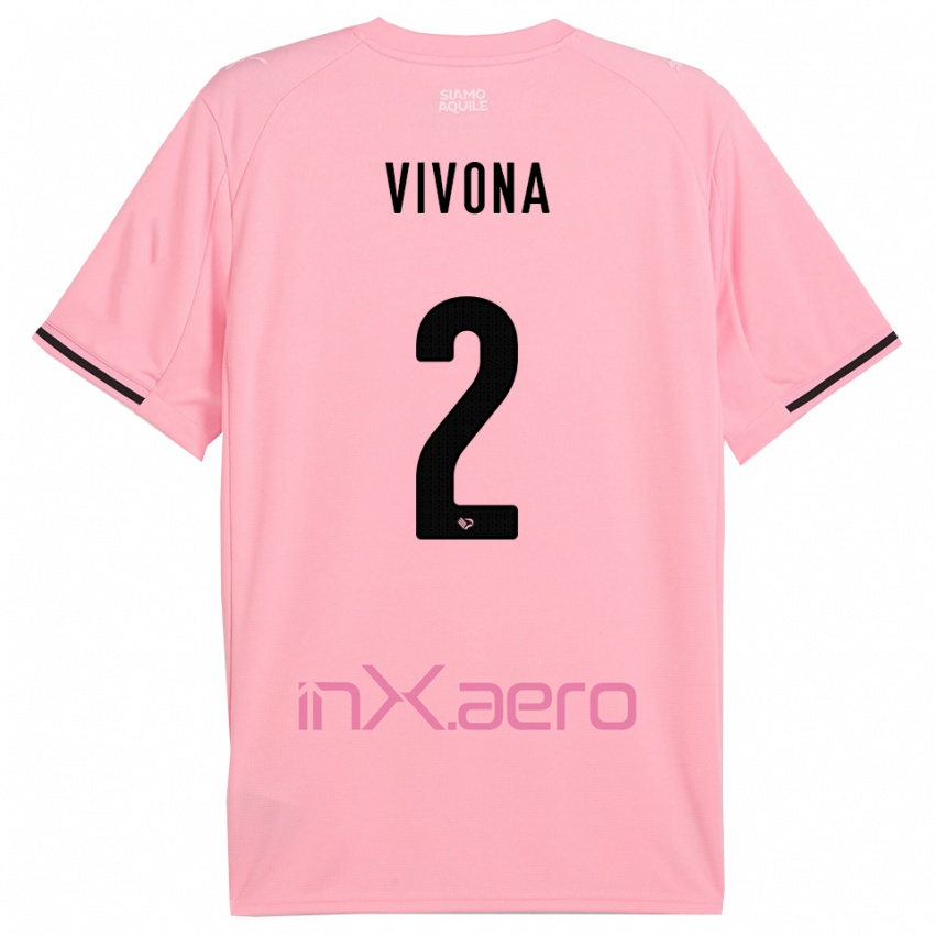 גברים Samuele Vivona #2 ורוד שחור ג'רזי ביתית 2025/26 חולצה קצרה