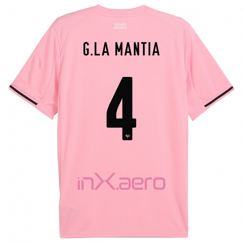 גברים Giulio La Mantia #4 ורוד שחור ג'רזי ביתית 2025/26 חולצה קצרה