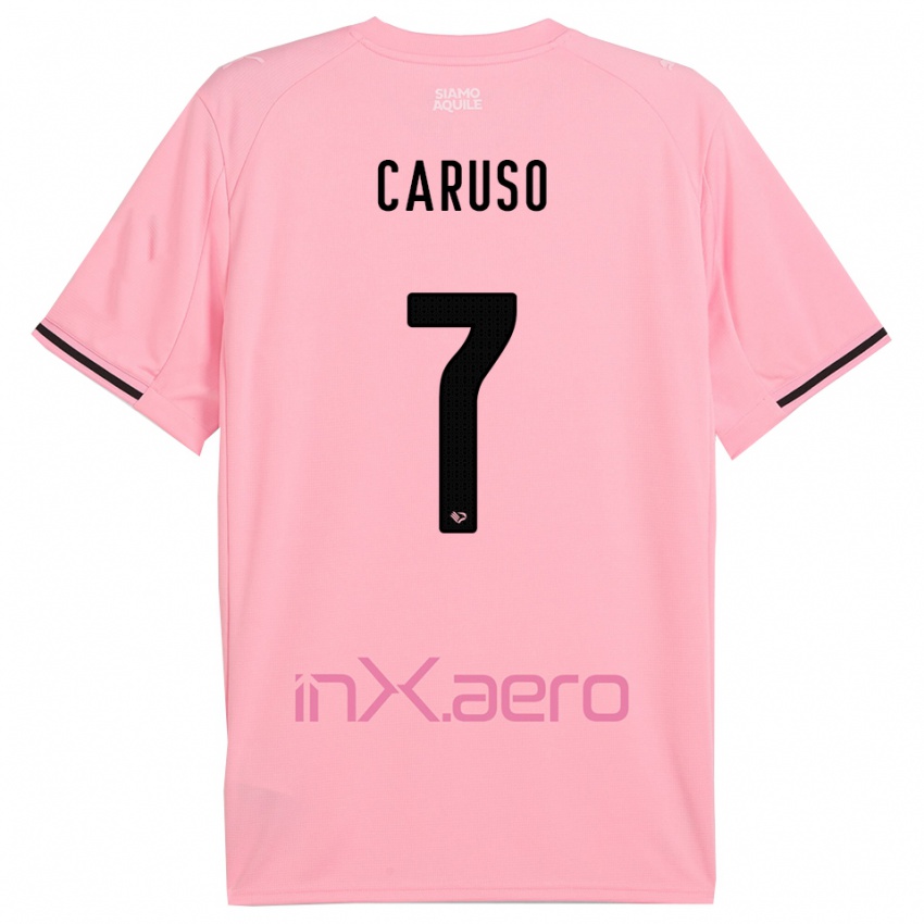 גברים Edoardo Caruso #7 ורוד שחור ג'רזי ביתית 2025/26 חולצה קצרה