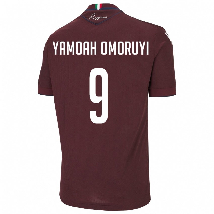גברים ג׳רמיה ימוח אומורוי #9 בורגונדי לבן ג'רזי ביתית 2025/26 חולצה קצרה