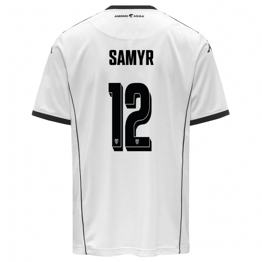 גברים וואליד סמיר #12 לבן שחור ג'רזי ביתית 2025/26 חולצה קצרה