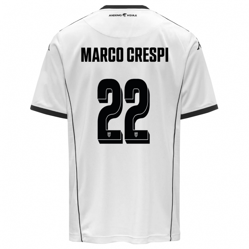 גברים ז׳יאן מרקו קרספי #22 לבן שחור ג'רזי ביתית 2025/26 חולצה קצרה
