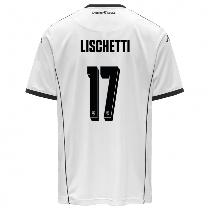 גברים לורנזו ליזקטי #17 לבן שחור ג'רזי ביתית 2025/26 חולצה קצרה