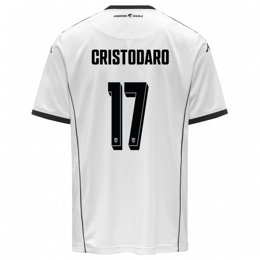 גברים לורנזו כריסטודארו #17 לבן שחור ג'רזי ביתית 2025/26 חולצה קצרה