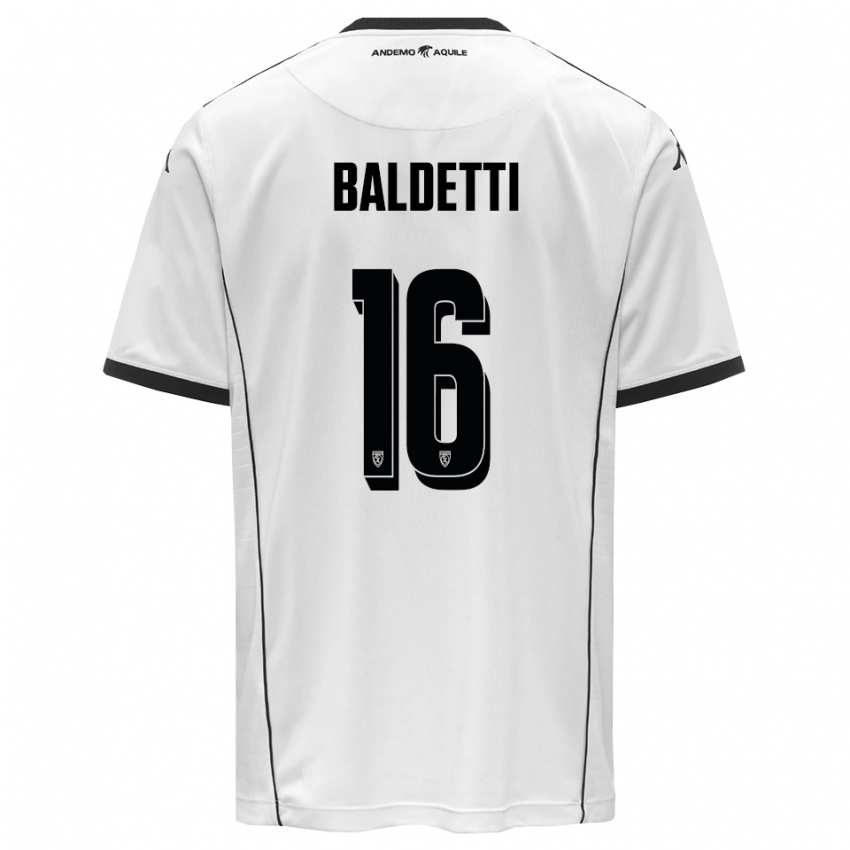 גברים אנדראה בלדטי #16 לבן שחור ג'רזי ביתית 2025/26 חולצה קצרה