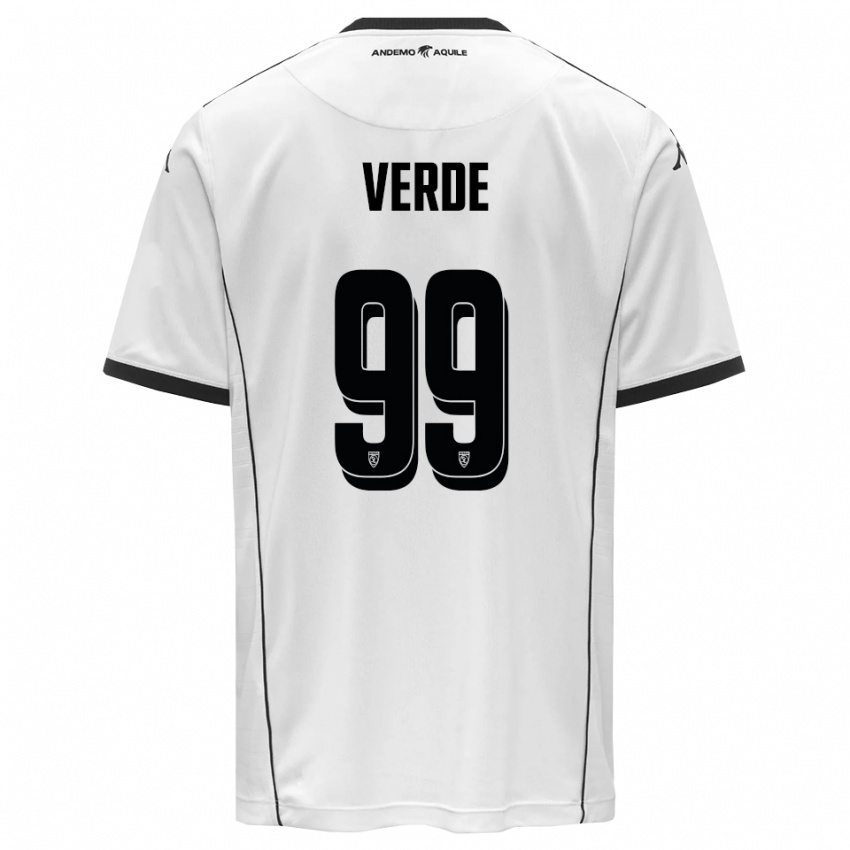 גברים Daniele Verde #99 לבן שחור ג'רזי ביתית 2025/26 חולצה קצרה