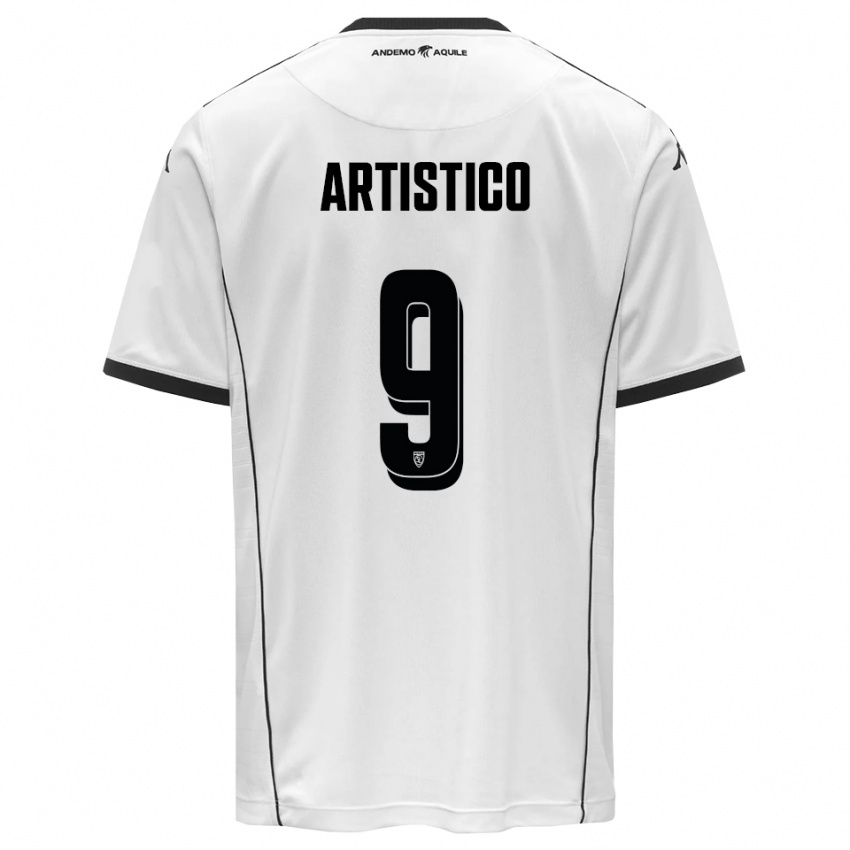 גברים Gabriele Artistico #9 לבן שחור ג'רזי ביתית 2025/26 חולצה קצרה