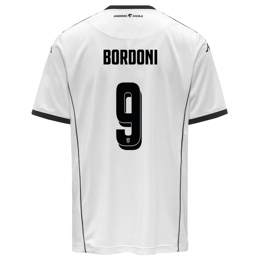 גברים Cristian Bordoni #9 לבן שחור ג'רזי ביתית 2025/26 חולצה קצרה