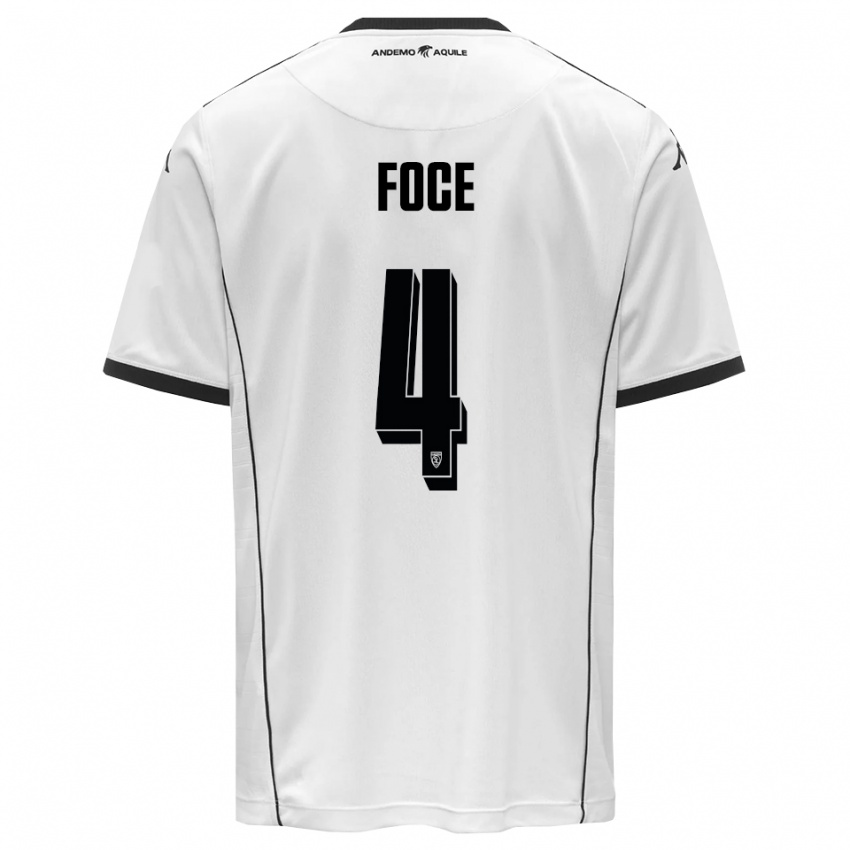 גברים Jacopo Foce #4 לבן שחור ג'רזי ביתית 2025/26 חולצה קצרה