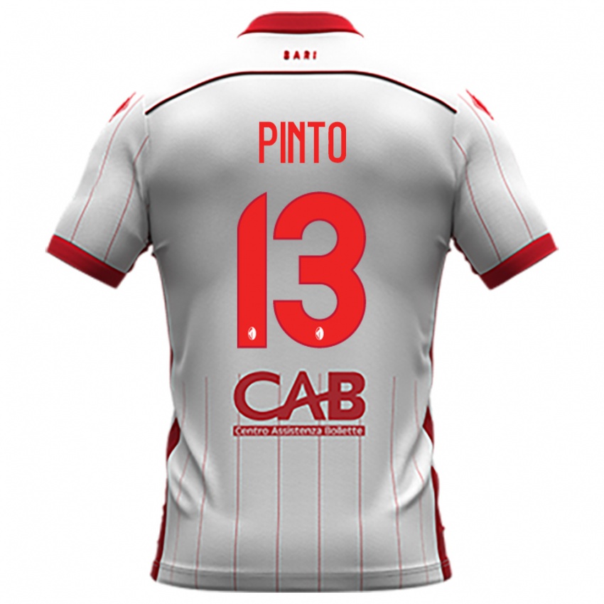 גברים Francesco Pinto #13 לבן אדום ג'רזי ביתית 2025/26 חולצה קצרה