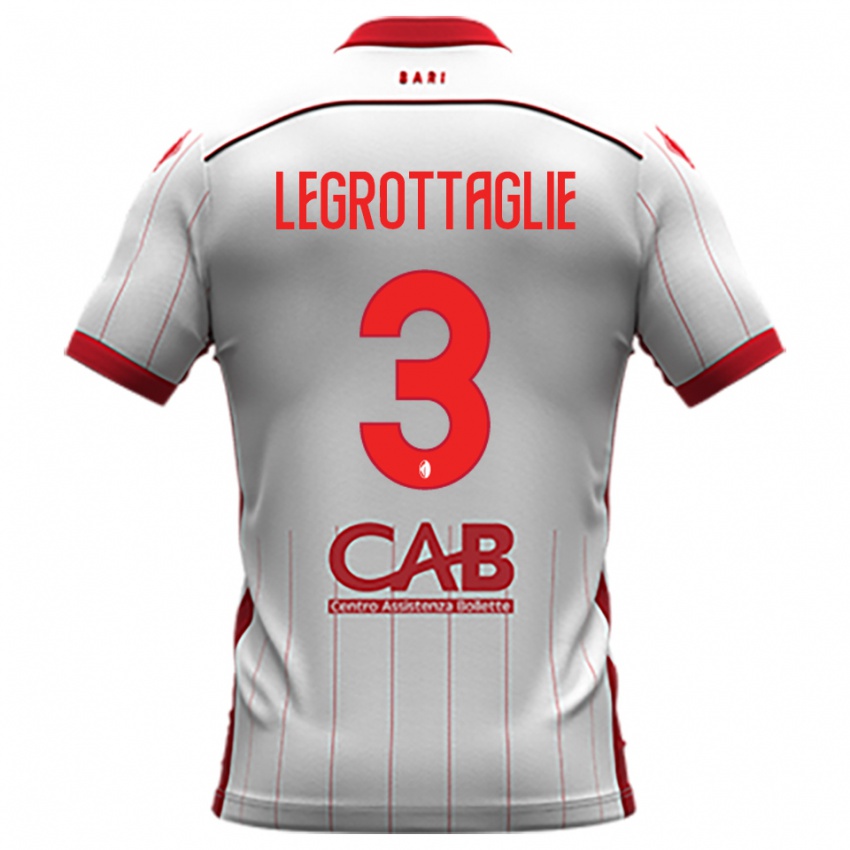 גברים אומברטו לגרוטאגלי #3 לבן אדום ג'רזי ביתית 2025/26 חולצה קצרה