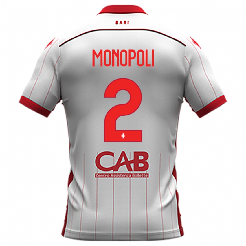 גברים Tommaso Monopoli #2 לבן אדום ג'רזי ביתית 2025/26 חולצה קצרה